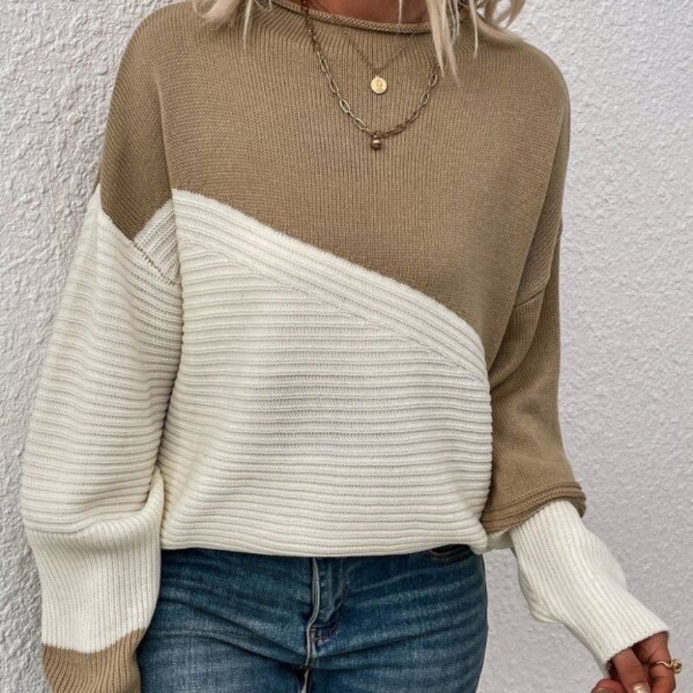 Contemporary Colorblock Sweater top - Picture 2 of 5